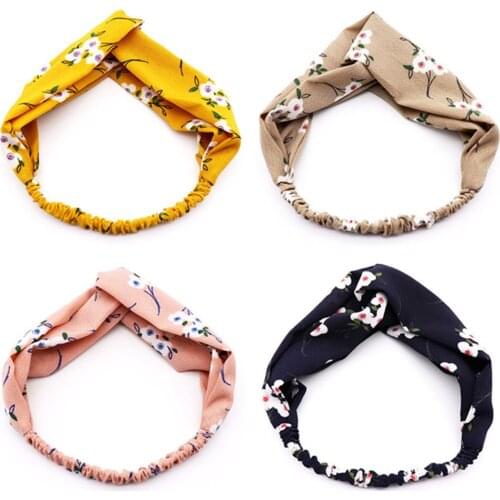 1 PC Chiffon Flower Woman Headband Lady Turban Elastic Head Wrap Women Hair Accessories for Women Striped Hair Bands