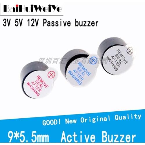 10PCS/LOTE 3V 5V 12V Active Buzzer Magnetic Long Continous Beep Tone Alarm Ringer 9*5mm MINI Active Piezo Buzzers Fit