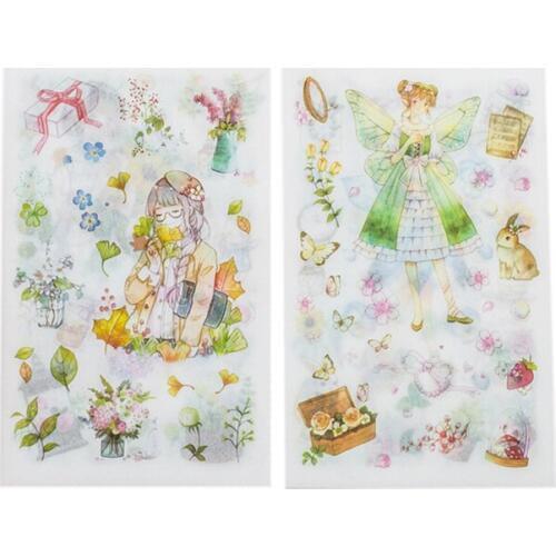 15pack/lot Cute Pastoral Elves Butterfly Fairy DIY Diary Decoration Sticker Scrapbooking Sticker School Office Supply
