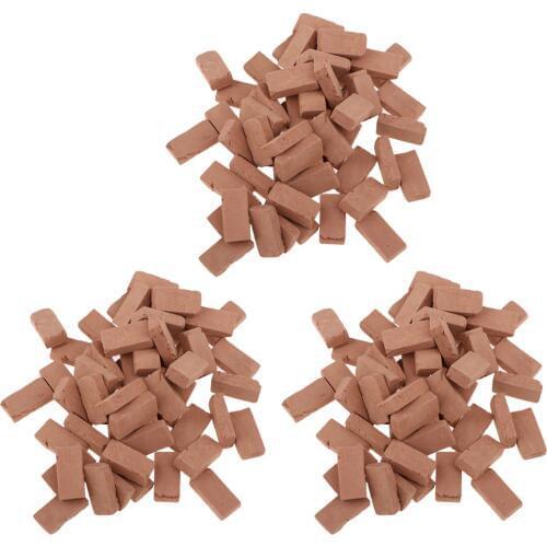 150x Military Armor Land Wall Build Simulation Mini Red Bricks Diorama Landscape Accessory Model Kit 1/16 Scale - 17x9mm