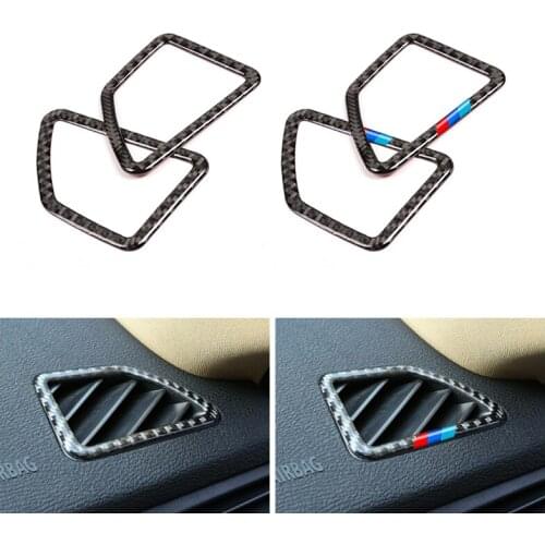 2PCS Car Carbon Fiber Air Condition Ali Vent Outlet Cover Decorative Trim For BMW X5 X6 E70 E71 2008 2009 2010 2011 2012 2013