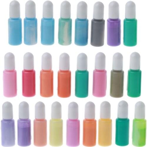 24 Soild Milky Jelly Colors Epoxy Resin Liquid Pigment Epoxy Resin Pigment Kit Crystal Mold Soap Making Drop Shipping