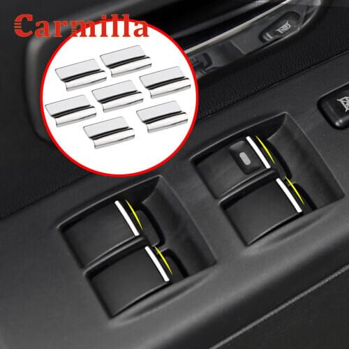 Stainless Steel 7pcs Window Lift Buttons Sequins for Mitsubishi Outlander 2007-12/ASX 2013-15/Pajero/Pajero Sport/EVO/LANCER-EX