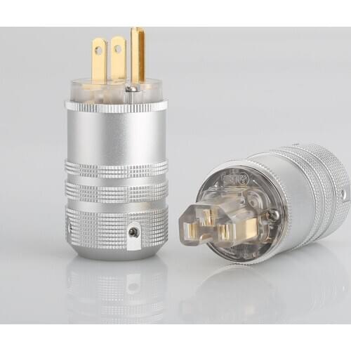Audiocrast 24K Gold Plated US Mains Power Plug HIFI DIY Power Cable Plug HIFI US Plug
