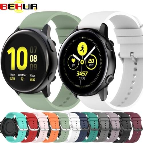 BEHUA 20mm Watch Band Correa For Samsung Galaxy watch Active 2 40mm Gear S2 Sport Strap Wristband 22mm For Gear S3 Bracelet