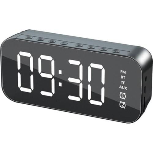 Bluetooth-compatible Speaker Mirror Multifunction Led Alarm Clock with Built-in Microphone