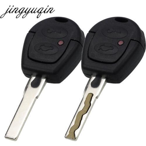 Jingyuqin Remote Car Key Shell Case For VW Polo Golf Jetta Sharan Seat Leon SKODA FABIA OCTAVIA 2 Button Cut Blade Optional