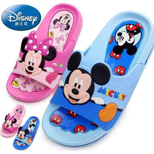 Disney childrens shoes baby slippers summer cartoon Mickey indoor anti-skid boys and girls baby cool Minnie slippers