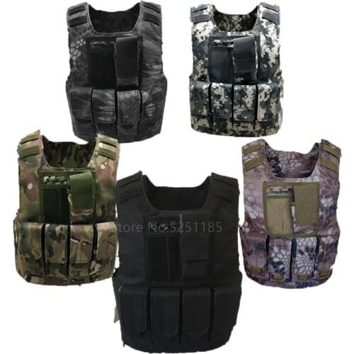 Kids Camouflage Tactical Bulletproof Vests Military Uniforms Combat Armor Army Soldier Equipment Special Forces Cosplay Costumes