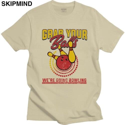 Retro Distressed Bowling Pins T Shirts Men Cotton Bowler Tees Round Neck Short Sleeve Fashion Graphic Tshirt Bowling Lover Gift