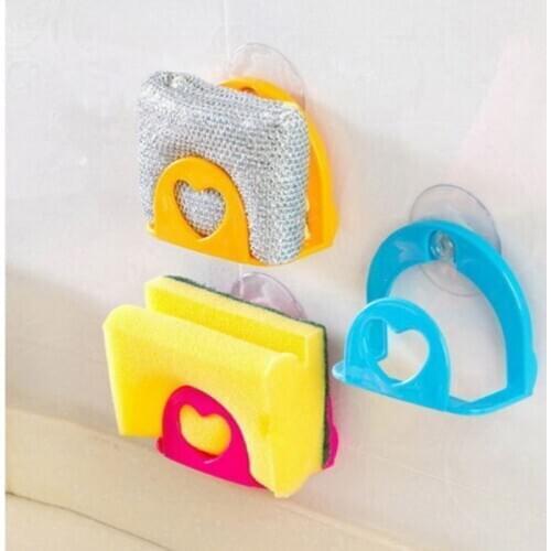 By dhl 500pcs practical Bathroom Shelf Towel Soap Dish Holder Kitchen Sink Dish Sponge Storage Holder Rack Robe Hooks Sucker