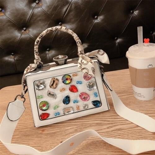Small square bag female new fashion rhinestone handbag female temperament all-match diamond-studded shoulder messenger handbag