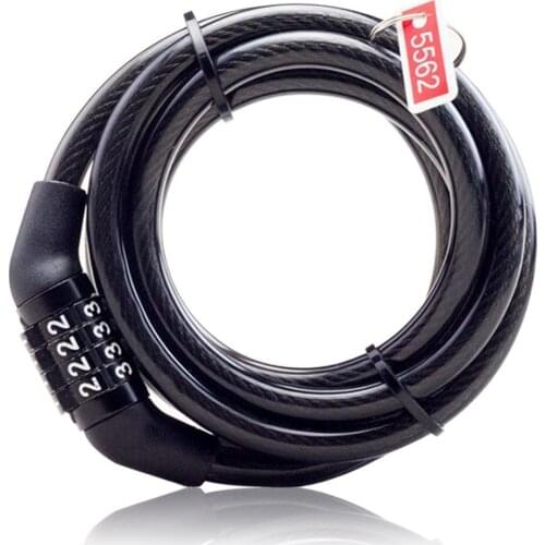 4-Digital 120cm Bike Combination Lock Digital Code Cable Bike anti-theft Safety Lock Tough 8mm Steel Wiring Lock Password Lock