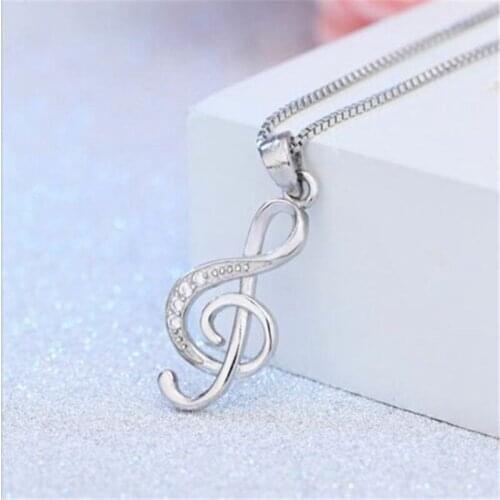 Fashion Musical Note Necklace Pendant Chain Womens Jewellery Ladies Party Anniversary Gift