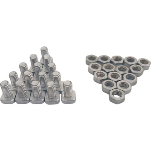 15pcs Set Aluminium Alloy Square Head Greenhouse Nuts and Bolts Replacement