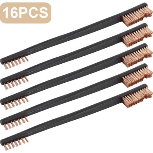 16PCS Tactical Gun Cleaning Brush Set Double-ended Copper Brush Gun Cleaning Kit Tactical Rifle Pistol Gun Cleaning Hunting Tool