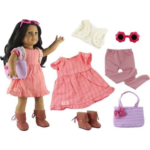 New 1 Set of Doll Clothes for 18 Inch American Doll Princess Dress Toy clothes 18" doll shoes