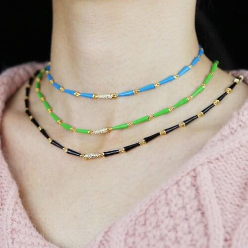 Candy Colorful Enameled Choker Women Necklace Fashion Gold Color Collar Chokers New