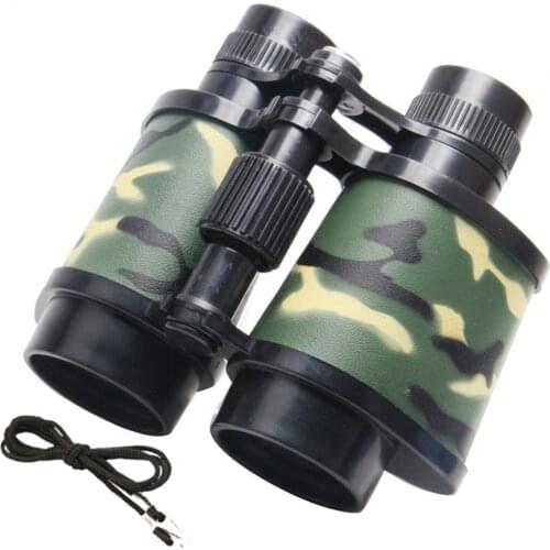 Portable Binoculars Telescope Toy High Definition Hanging Rope Premium Texture Camouflage Telescope Binoculars Toy for Student