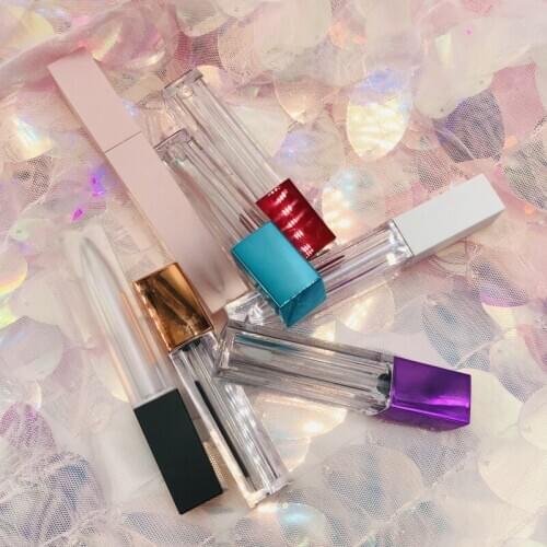 Empty Lip Gloss Container 10pcs/lot Clear Cube Box for Lip Gloss Bottle Custom Private Label Packaging