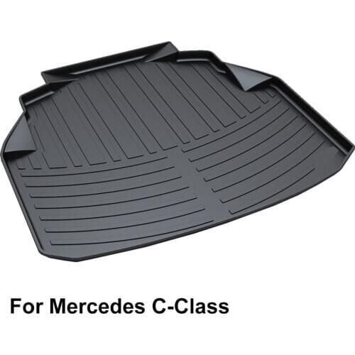 QUEES Custom Fit Cargo Liner Boot Tray Trunk Floor Mat for Mercedes Benz C Class W204 W205