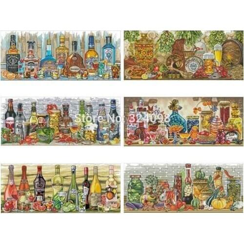 Wine bottles series patterns Counted Cross Stitch 11CT 14CT 18CT DIY Chinese Cross Stitch Kits Embroidery Needlework Sets