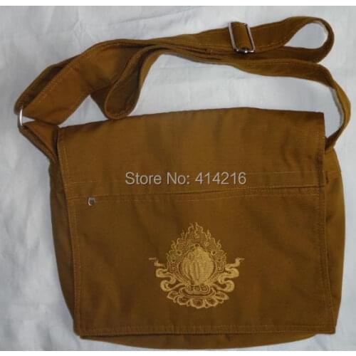 2colors Buddhist Monk bags lay martial arts multi-function bag many pockets high quality earthy yellow/brown