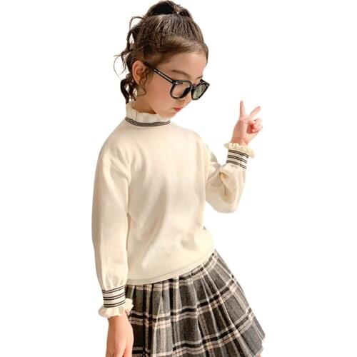 Sweater For Girls Solid Color Girls Cardigans Casual Style Sweaters For Children Spring Autumn Childrens Cold Clothing 6 8 10 1