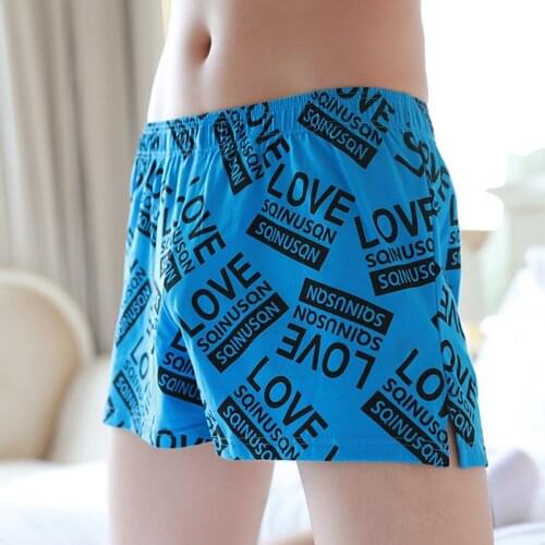 Loose Mens Underwear Boxers Pure Cotton Pants Comfortable Fashion Printed Home Underpants
