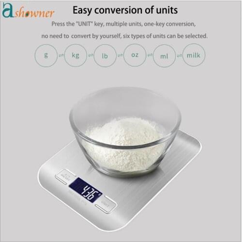 10/5kg Multifunction Kitchen Scale Stainless Steel Precision Electronic Food Scale With LCD Display Screen Digital Grams Scales