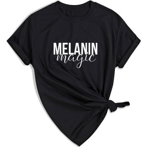 ONSEME Melanin Magic T Shirt Women Streetwear Cotton Tshirts Feminist Tees Black Queen Girl Graphic T Shirts Harajuku Tops