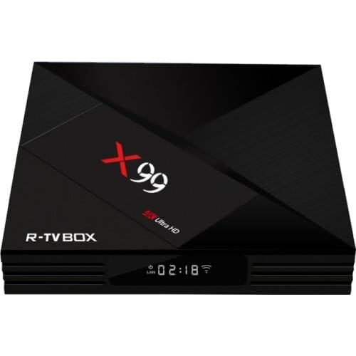 High-speed 4gb ram processor upgrade RK3399 smart tv box x99 with voice input remote control r tv box