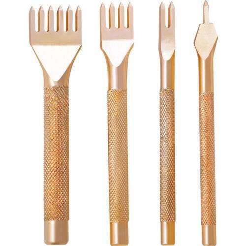 Prong Metal Diamond Lacing Stitching Chisel DIY Leather Hole Punch Leather Craft Tool Kits PGG01