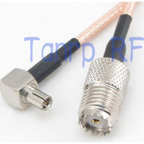 10pcs 6in mini UHF female to TS9 male right angle RF adapter connector 15CM Pigtail coaxial jumper cable RG316 extension cord
