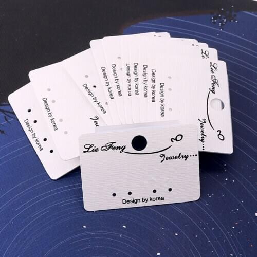 100pcs/lot 4.5x3cm Plastic and Special White Paper Earrings Display Cards Design By Korea Fashion DIY Handmade Jewelry Package