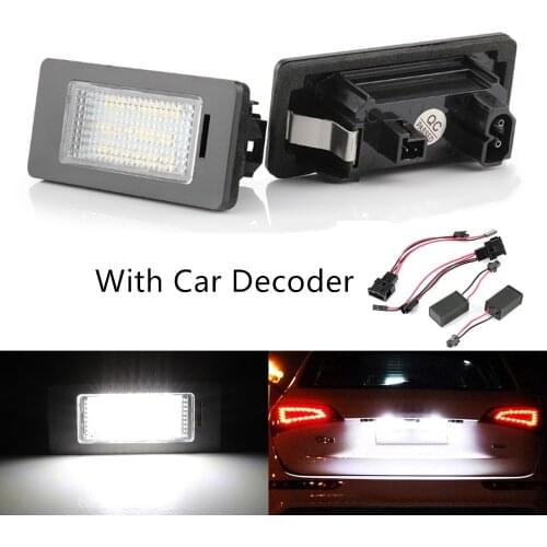 2PCS Canbus Error Free LED License Plate Light for Audi A1 A3 / A4 S4 B8/ A5 S5 8T / A6 C7/4G / Q3 8U / Q5 8R / TT 8J