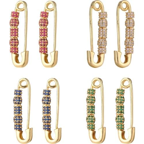 2Pcs/Lot Fashion Zirconia Pins Brooch Rhinestone Clasps Earring Hooks For DIY Jewelry Accessories Girls Cute Decorations