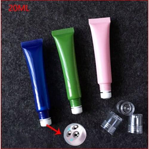 20ml Empty Eye Cream roll ball Tube, Cosmetic Soft Hose Containers,Squeeze Skin Care Cream Soft Tube Refillable Bottles