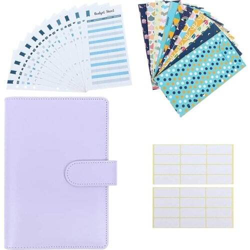 28 PIECES PU Leather Budget Planner Organizer Binder Cash Envelope System for Budgeting Envelopes for Invoice Planners