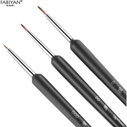 3pcs/Set Tiny Painting Liner Drawing Design Flower Lines Stripe Pen Brush Wood Tips Acrylic Gel UV Polish Nail Art Manicure Tool