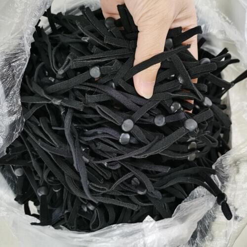 50 Pcs mask Sewing Elastic Band Cord with Adjustable Buckle Stretchy Mask Earloop Lanyard Earmuff Rope DIY Making Supplies