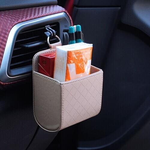 Car vent storage box PU leather hanging bracket bag auto parts for Subaru Suzuki SX4 SWIFT Alto Liane Grand Vitara Jimny