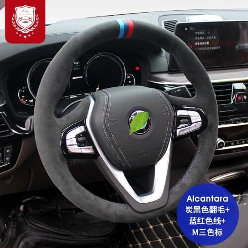 Steering Wheel Cover for BMW 1 3 5 7 Series X1 X3 X5 X7 Hand-stitched Alcantara Grip Cover high quality car accessories