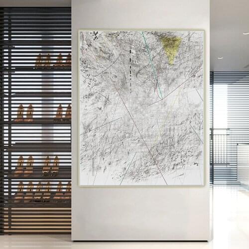 Citon Julie Mehretu《Mogamma,2012》Abstract Canvas Art Oil Painting Artwork Poster Picture Wall Decor Background Home Decoration