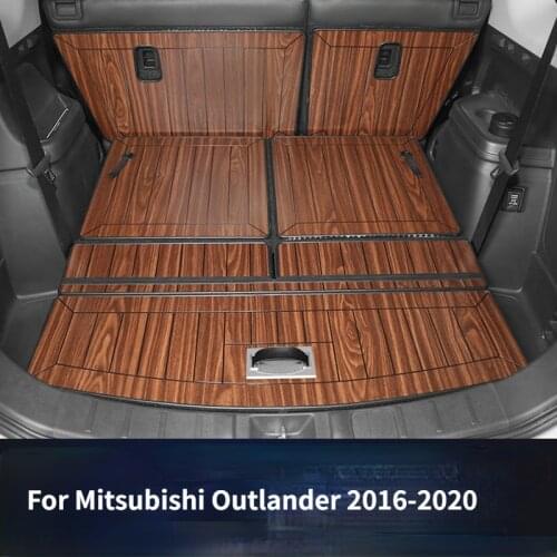 For Mitsubishi Outlander 2016-2020 Wooden Tail Box Mat Wooden Floor Environmental Protection Special Teak Tail Box Mat
