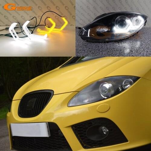 For Seat leon Mk2 1P 2005 - 2012 Xenon headlight Ultra Bright Concept M4 Iconic Style LED Angel Eyes halo rings Day light
