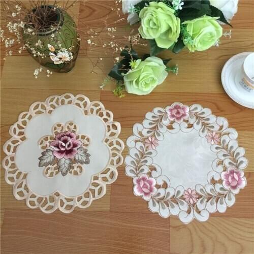 Fruit dish Elegant Embroidery Table Runner Pastoral Fabric Tea tablecloth, Luxury Table mat table Cover for decoration