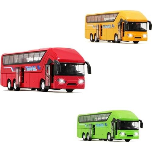 High Simulation Alloy Bus Scale Alloy Pull Back Toy Cars,Open Door Bus Model