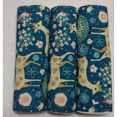 Exquisite Digitial Printing Of Deers Quilting Fabric Pre-Cut Square for DIY Patchwork Sewing Zakka DIY Fabric 20x20cm