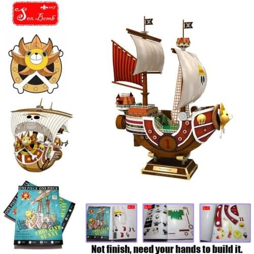 Corsairs "THOUSAND SUNNY" Of Anime "ONE PIECE" Scale 3D Paper Model Ship Toys for children Cartoon Paper Model pirate ship Toys